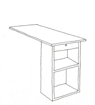 On the Marshes furniture: Desk Top with Small Bookcase